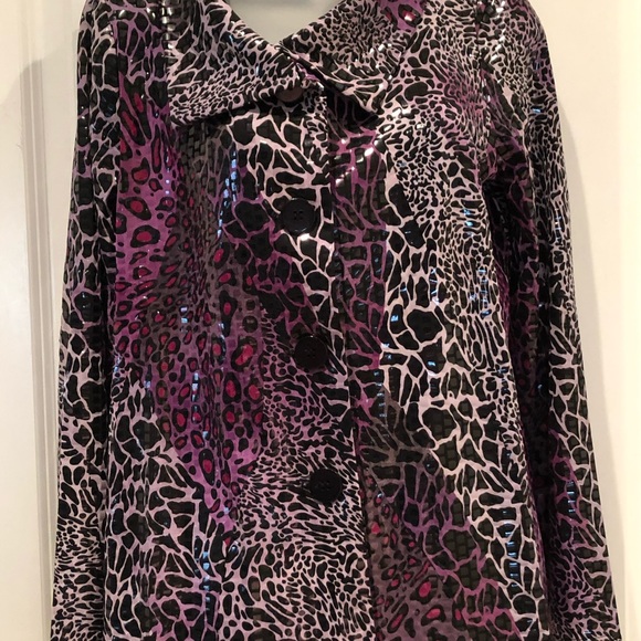 NWT Simonton Says Purple Leopard Jacket Size Small - Picture 2 of 8